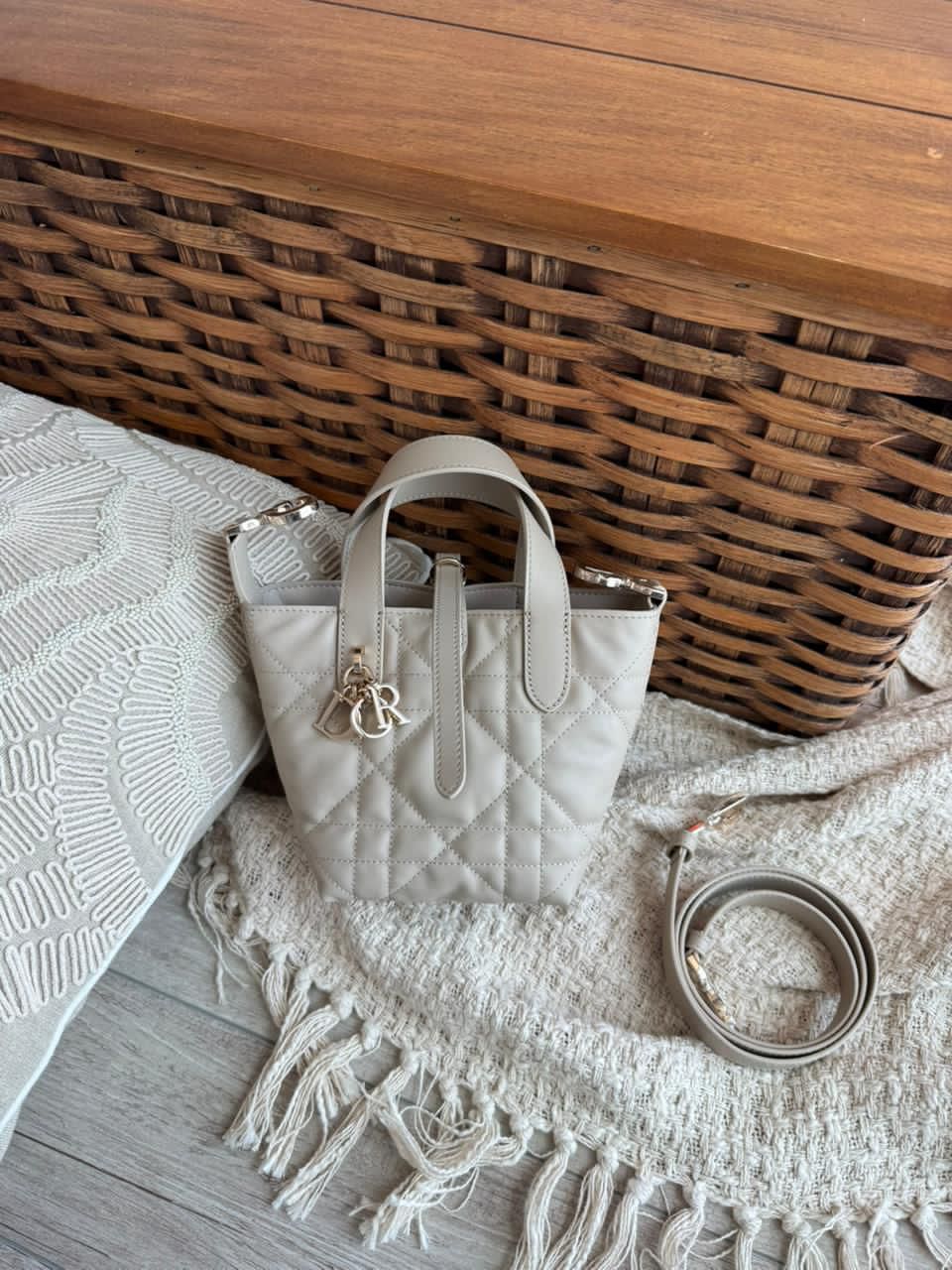 Dior Mini Book Tote Macrocannage Calfskin ￼