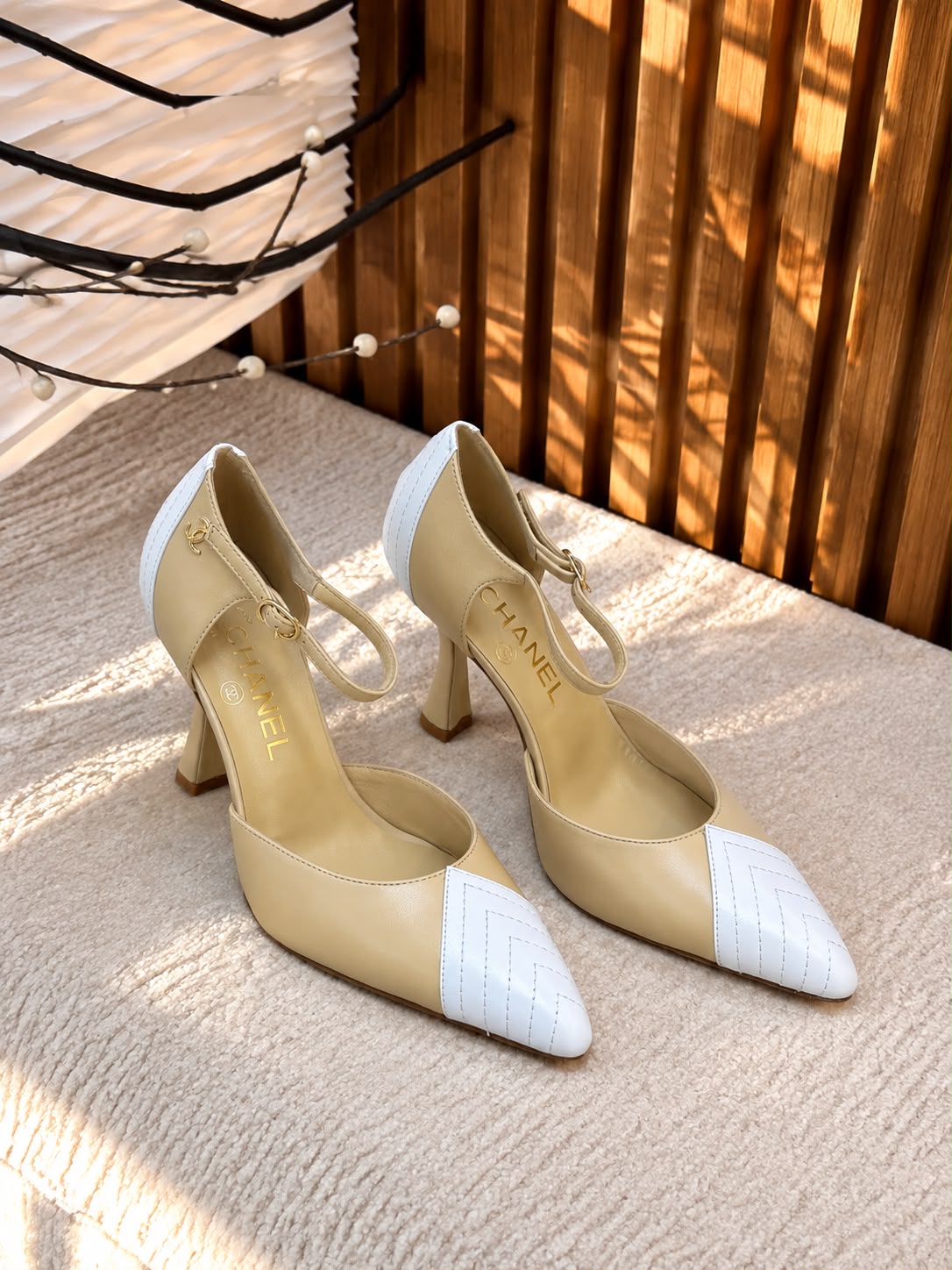 Chanel Two-Tone Leather Pumps