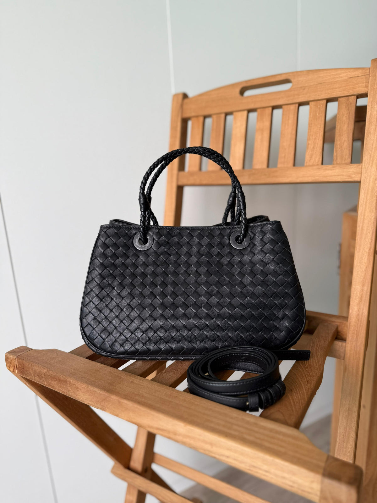 Bottega Veneta Intrecciato Leather Top Handle Bag