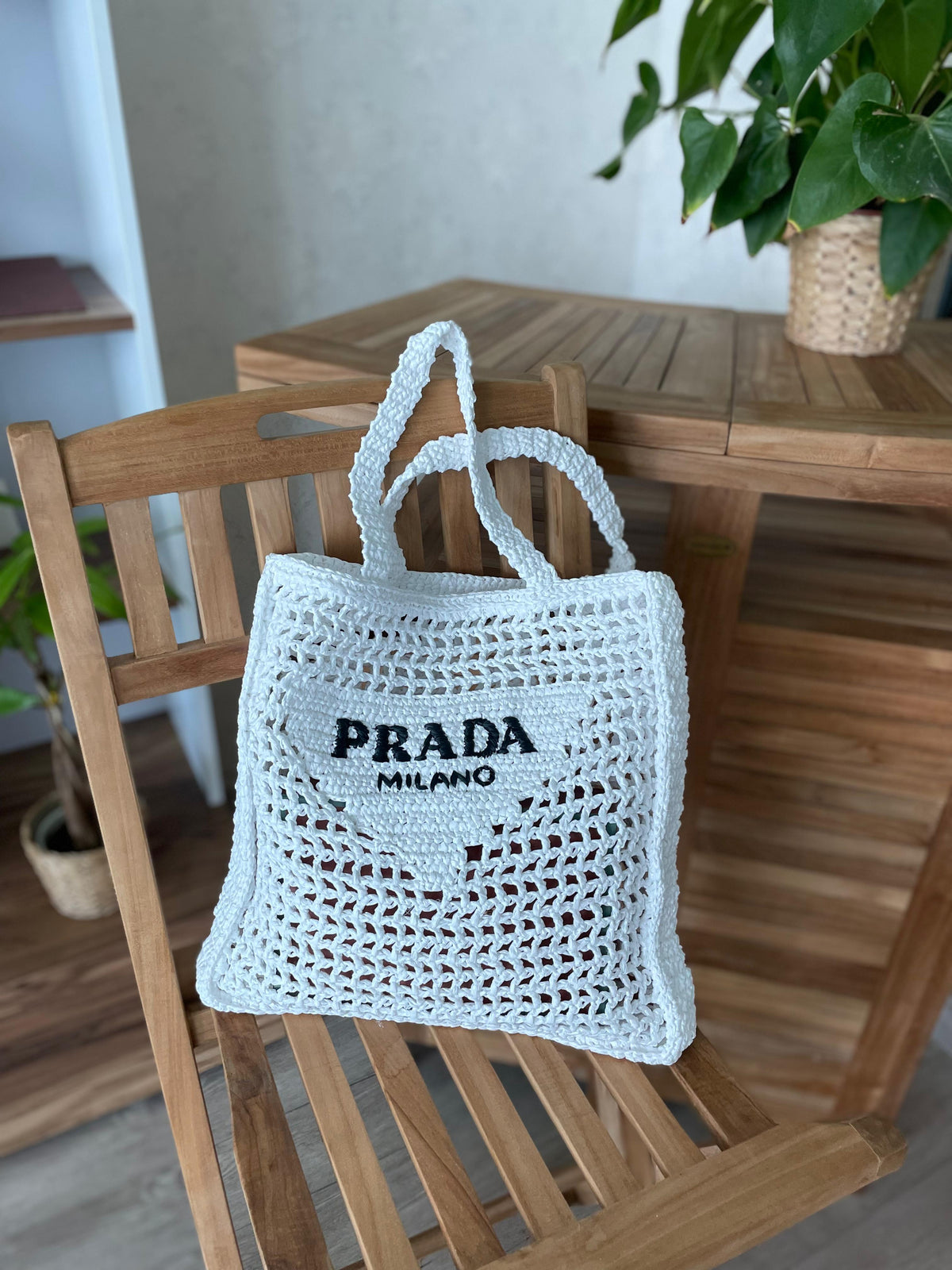 Prada Crochet Tote Bag