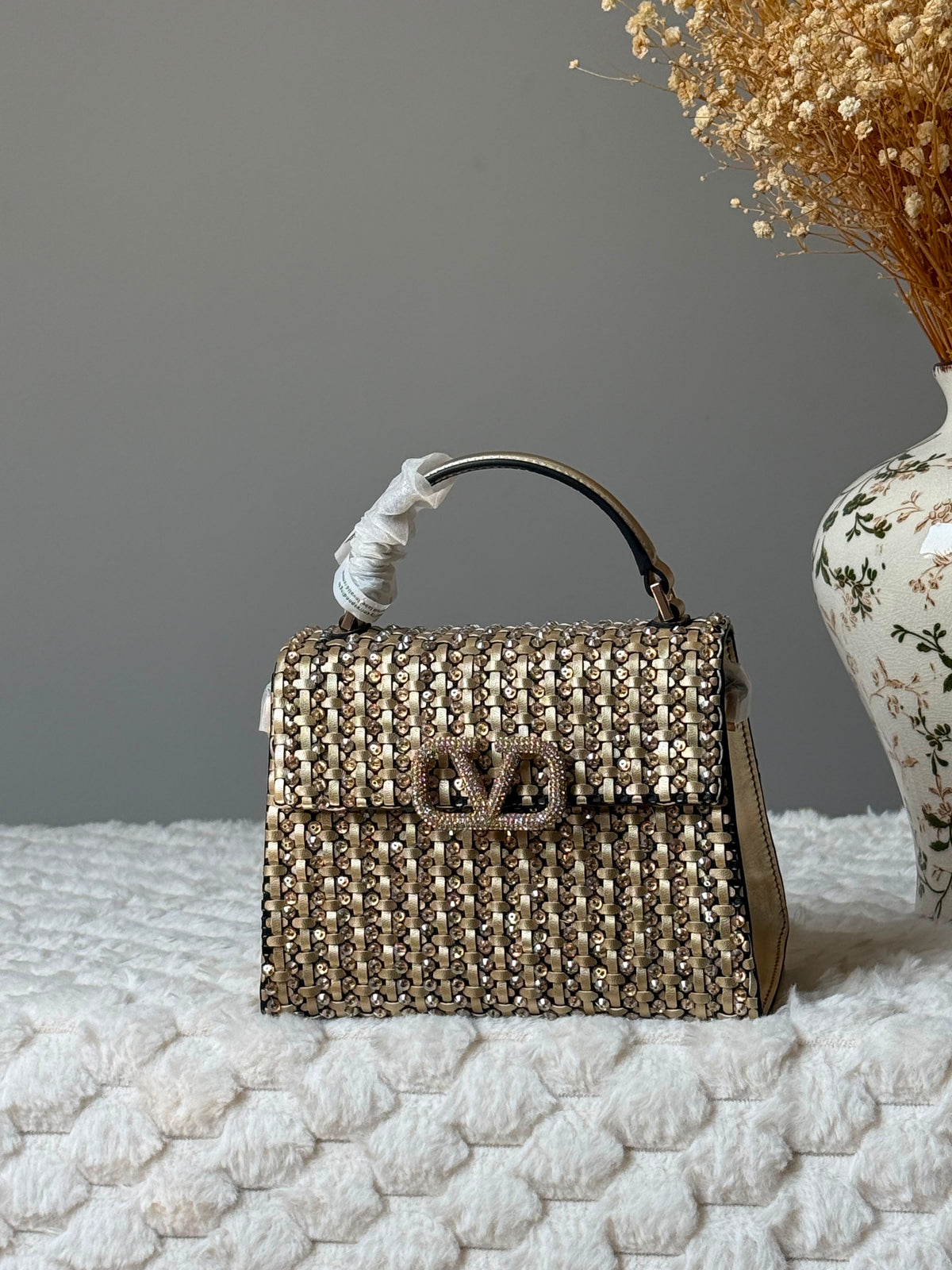 Valentino Embellished Top Handle Bag