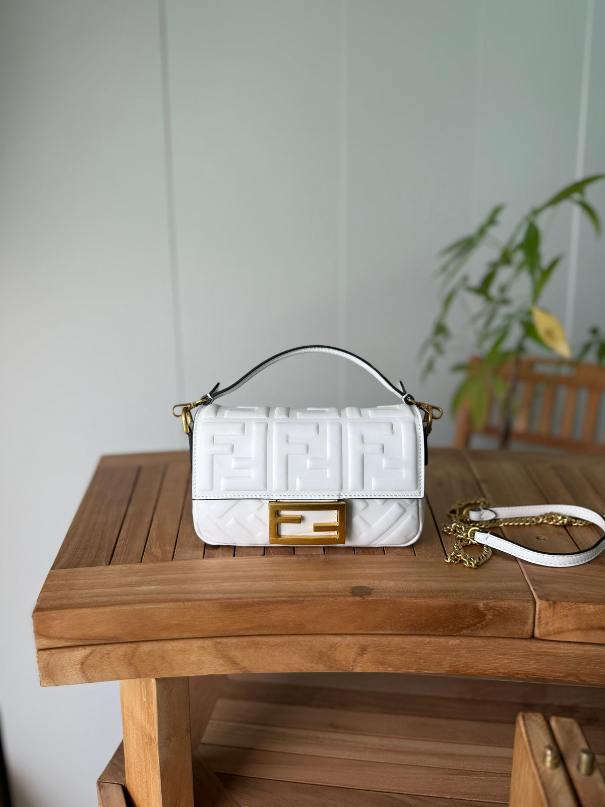 Fendi Baguette / FF Logo Embossed Bag