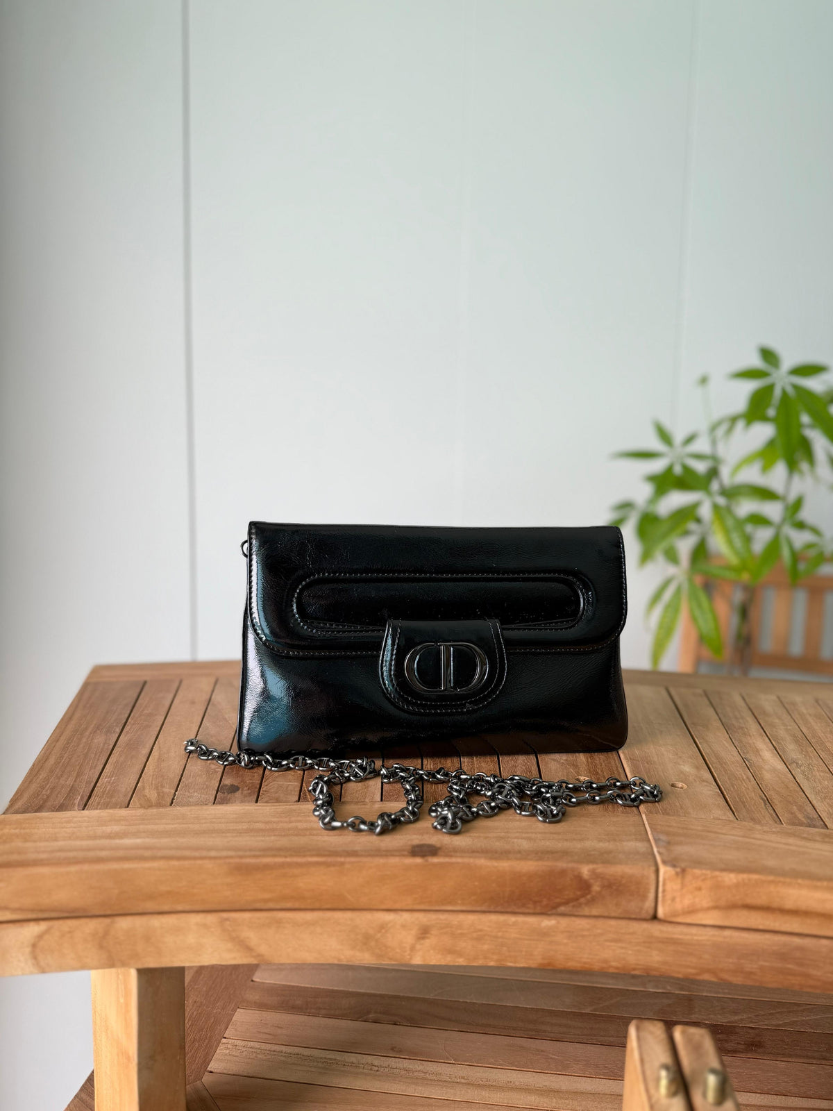 Christian Dior Patent Leather Chain Bag