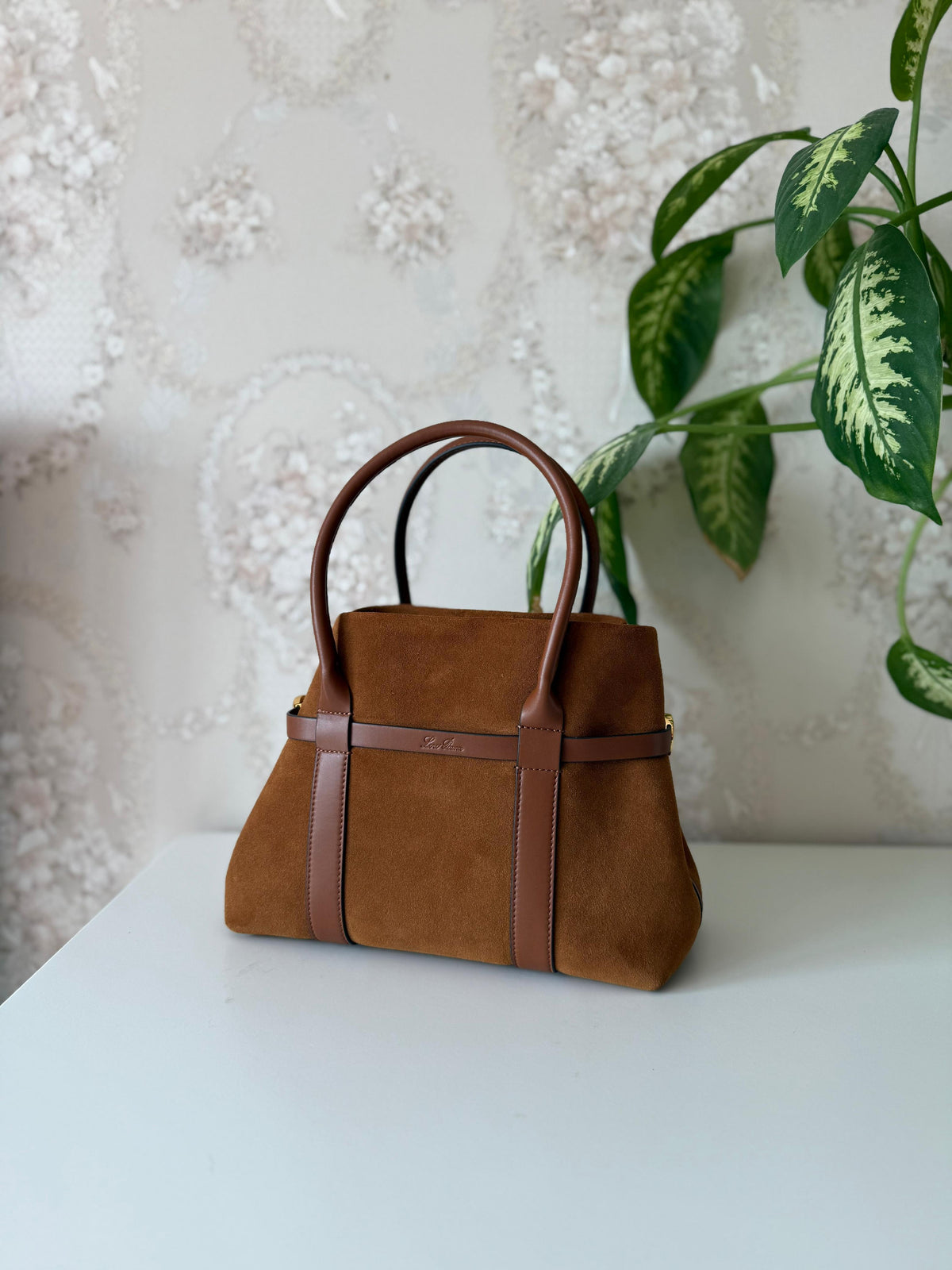 Loro Piana Suede Top Handle Bag