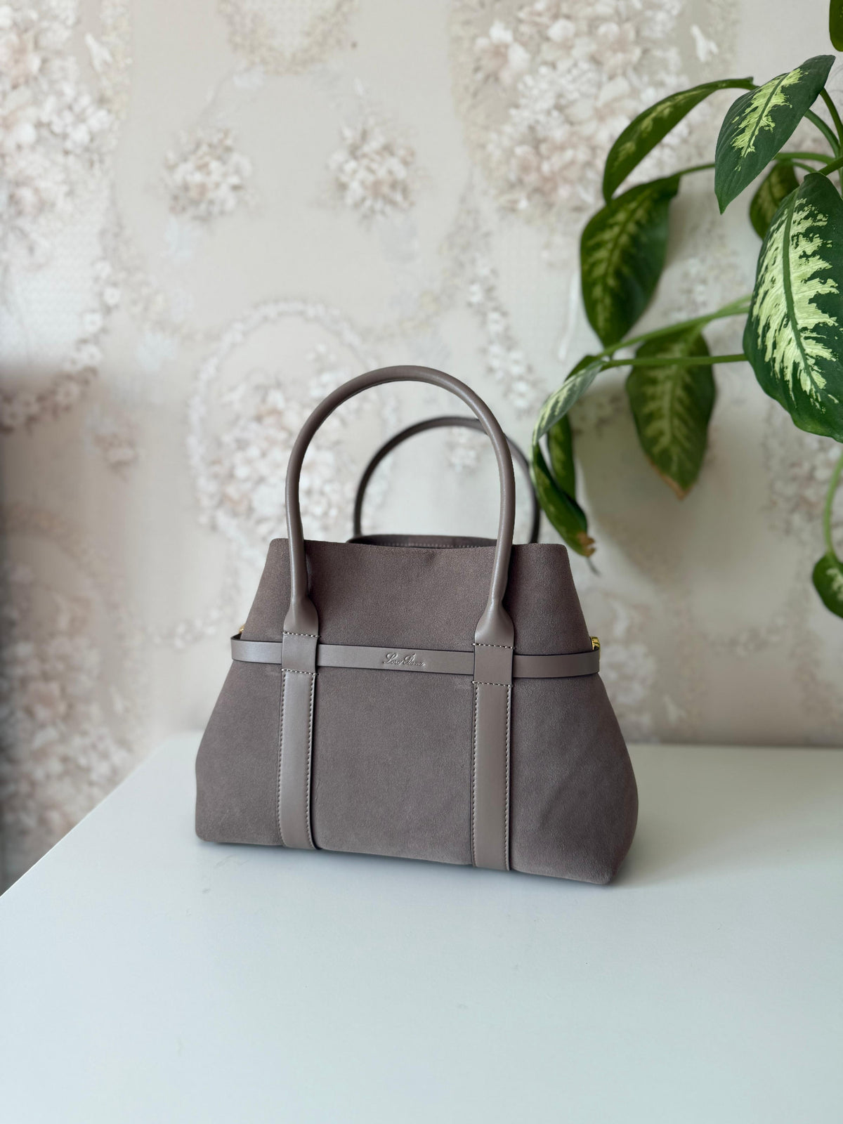 Loro Piana Suede Top Handle Bag