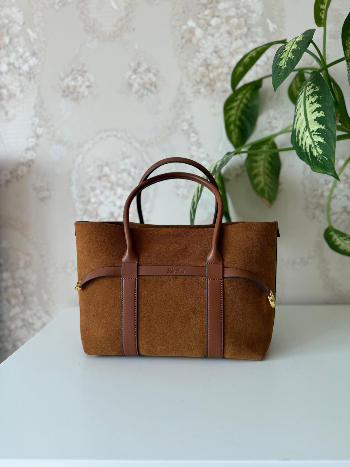 Loro Piana Suede Top Handle Bag