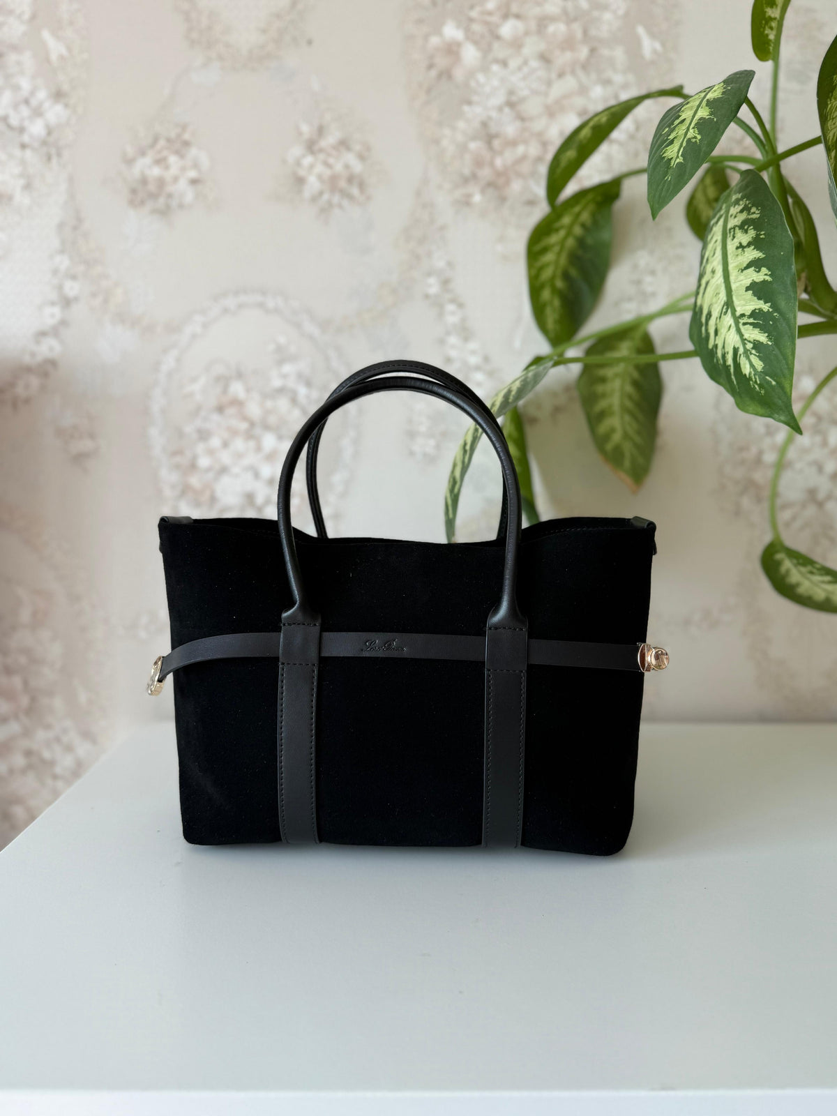 Loro Piana Suede Top Handle Bag