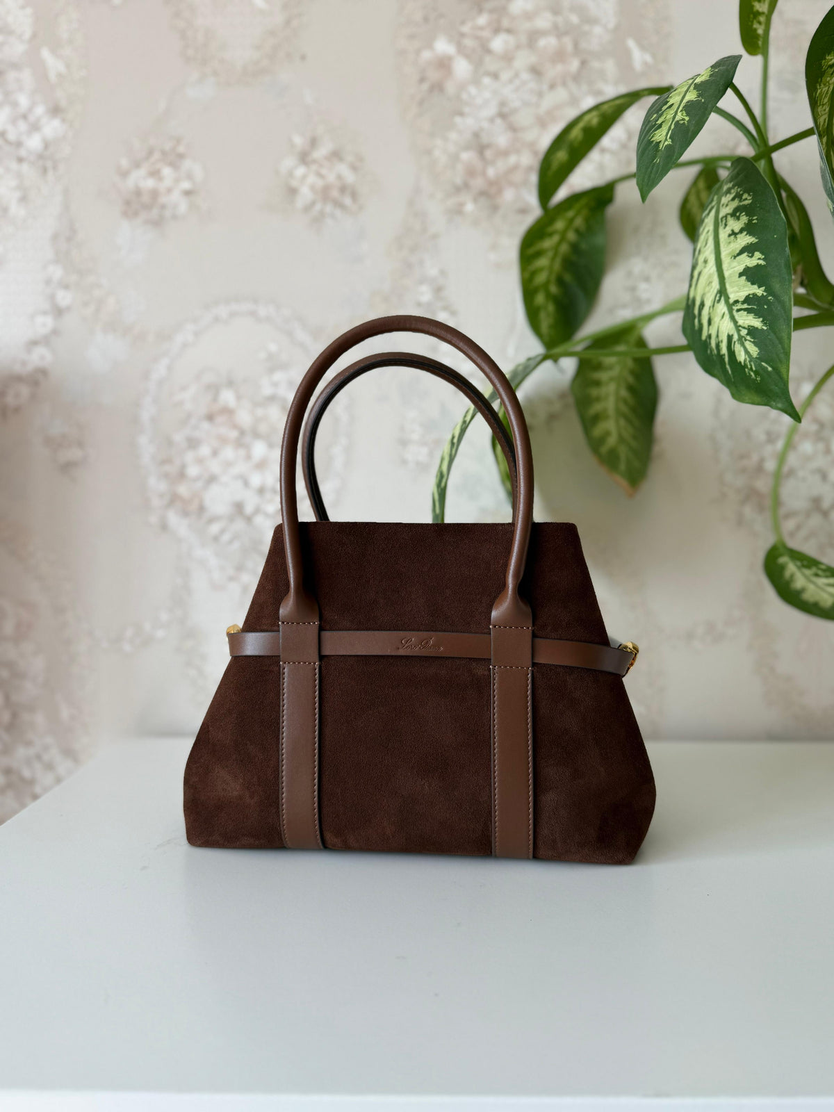 Loro Piana Suede Top Handle Bag