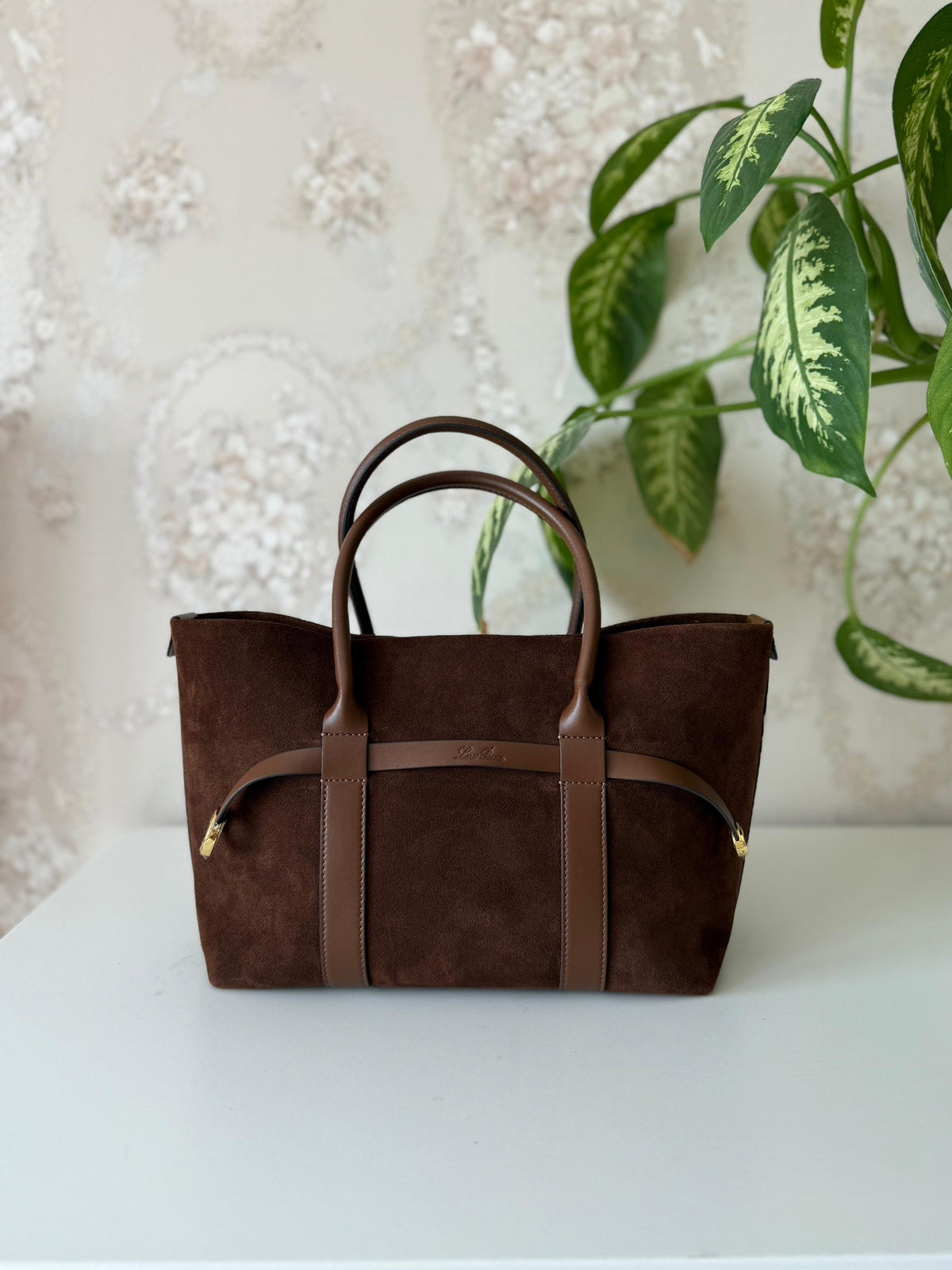 Loro Piana Suede Top Handle Bag