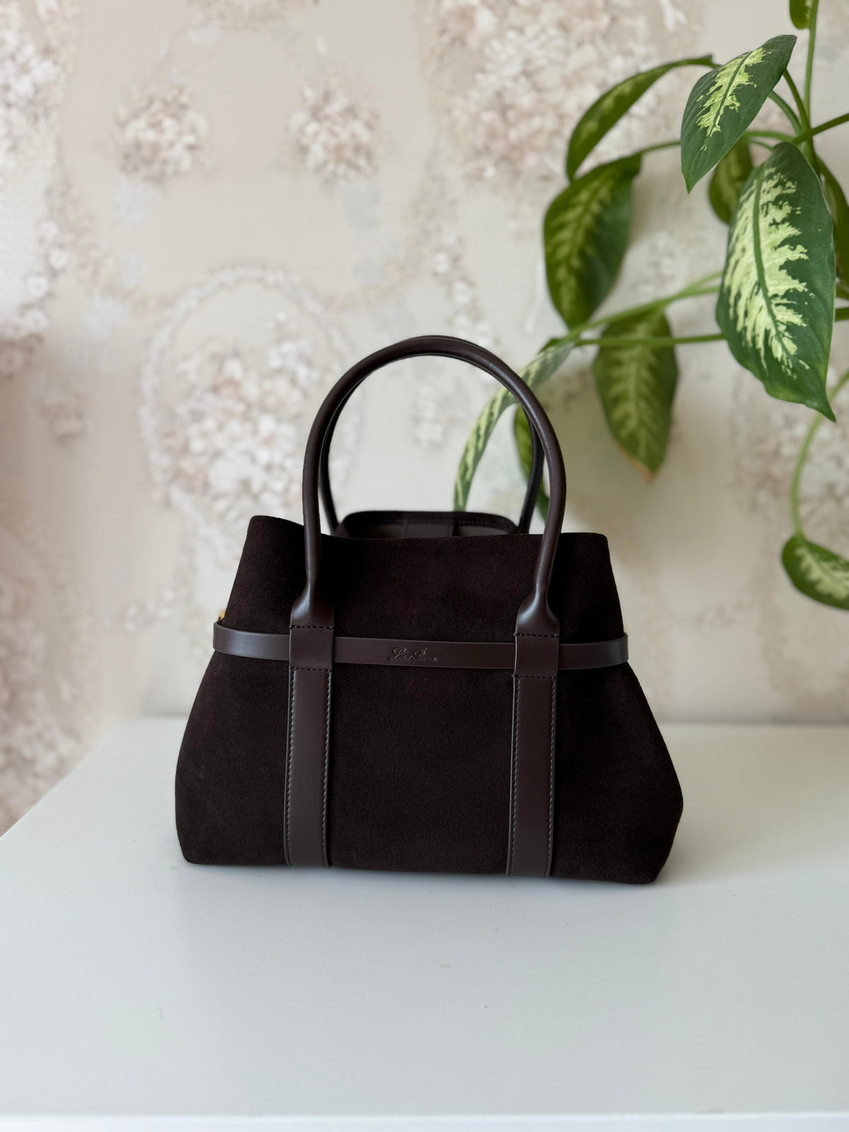 Loro Piana Suede Top Handle Bag