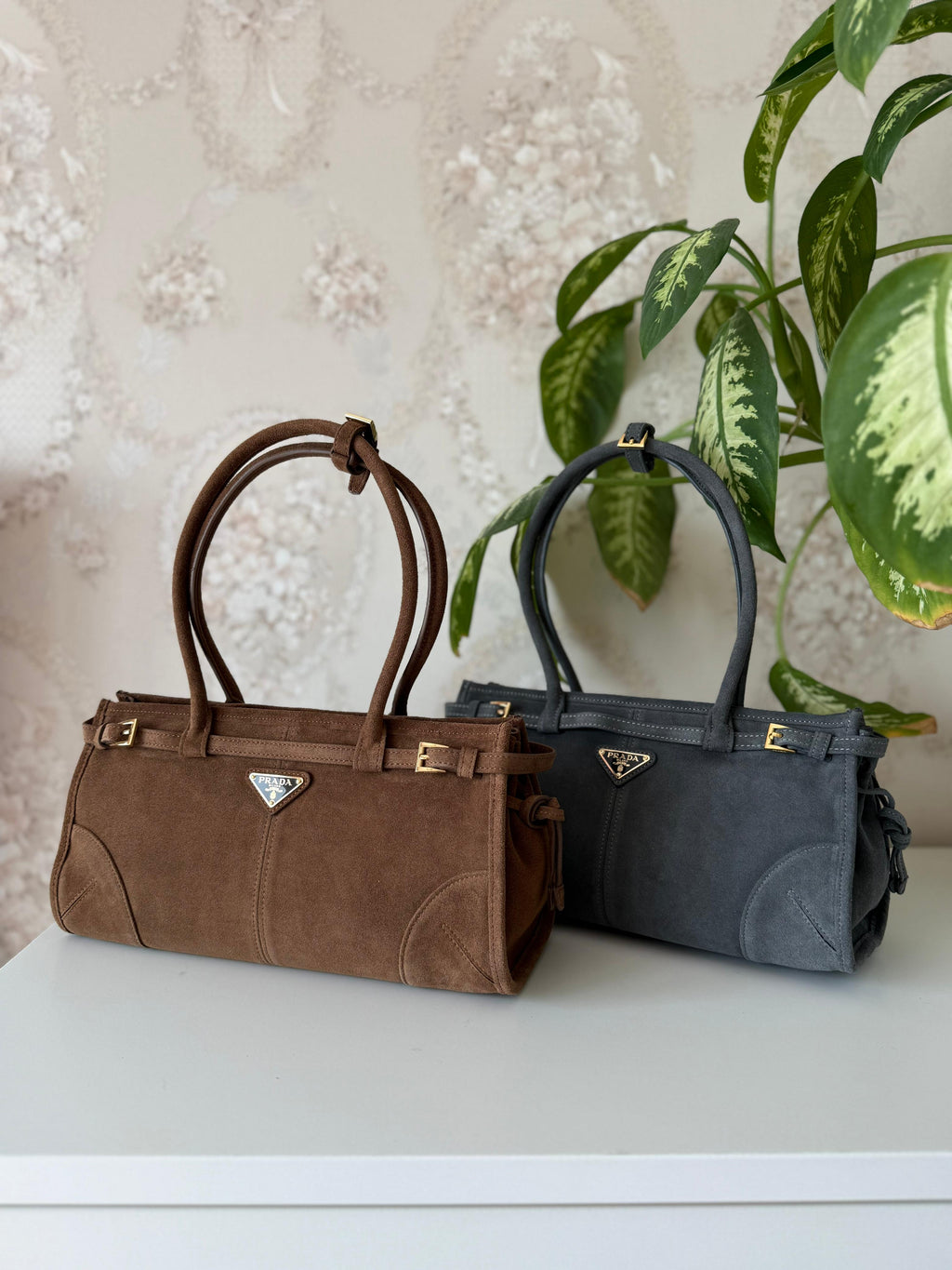 Prada Suede Top Handle Bag