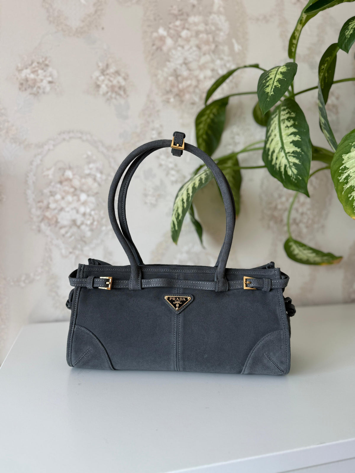 Prada Suede Top Handle Bag