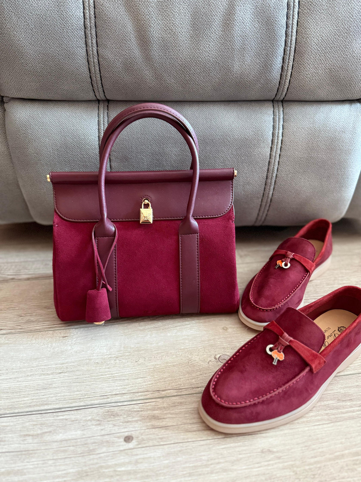 Loro Piana Suede Top Handle Bag