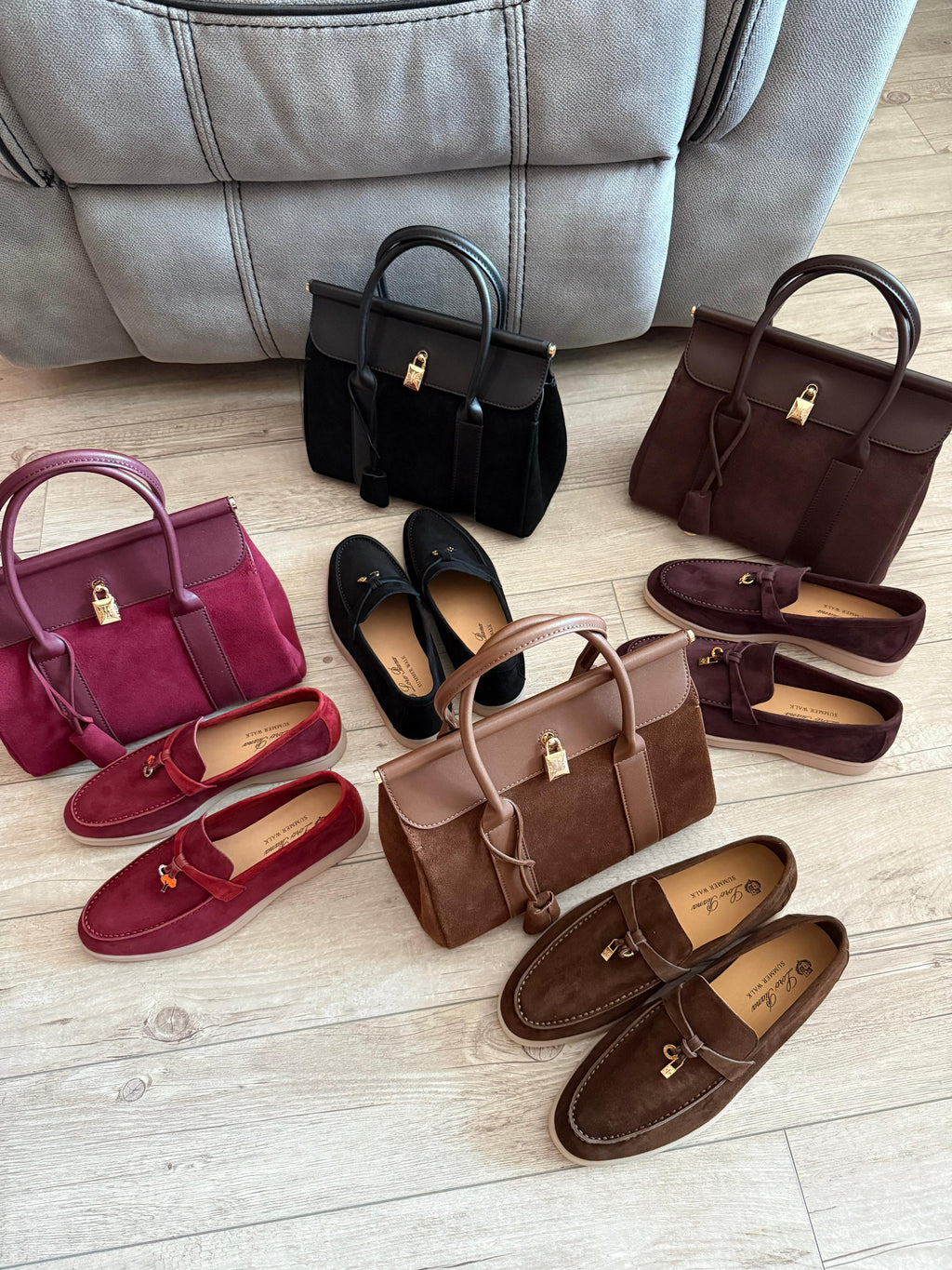 Loro Piana Suede Top Handle Bag