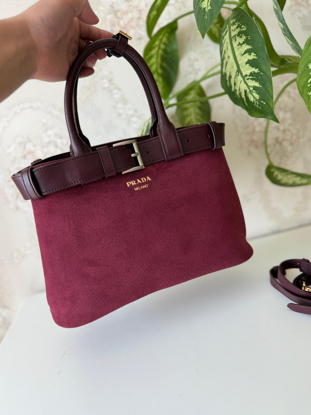 Loro Piana Suede Top Handle Bag