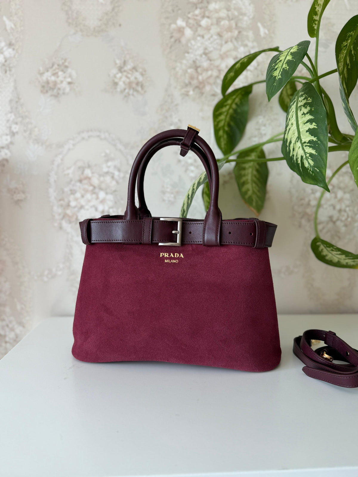Loro Piana Suede Top Handle Bag
