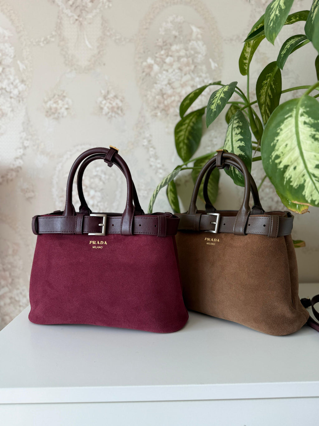 Loro Piana Suede Top Handle Bag