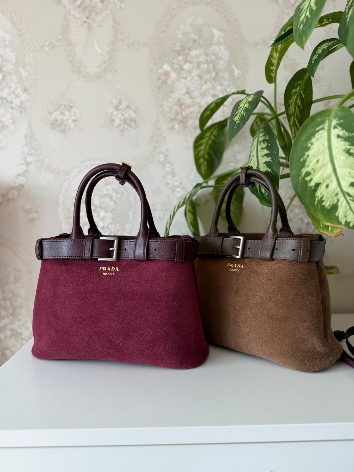 Loro Piana Suede Top Handle Bag
