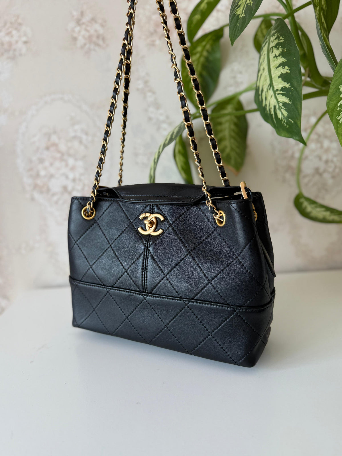 Chanel Quilted Suede and Leather Two-Tone Bag