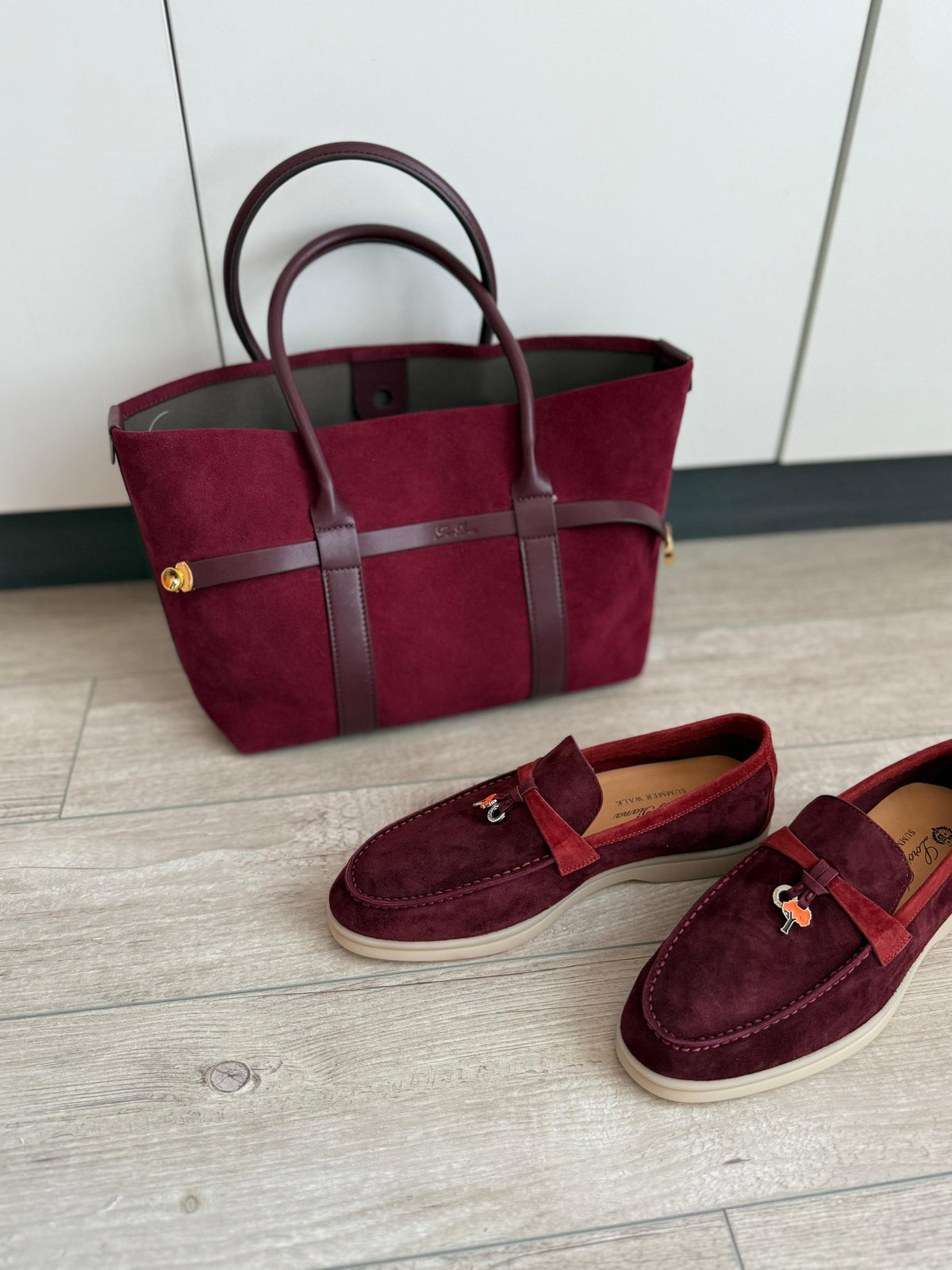 Loro Piana Suede Top Handle Bag