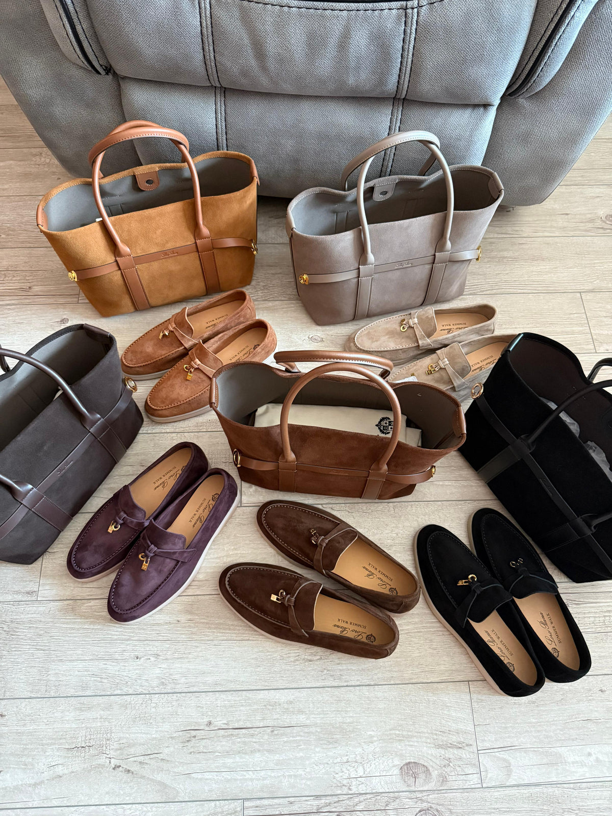 Loro Piana Suede Top Handle Bag