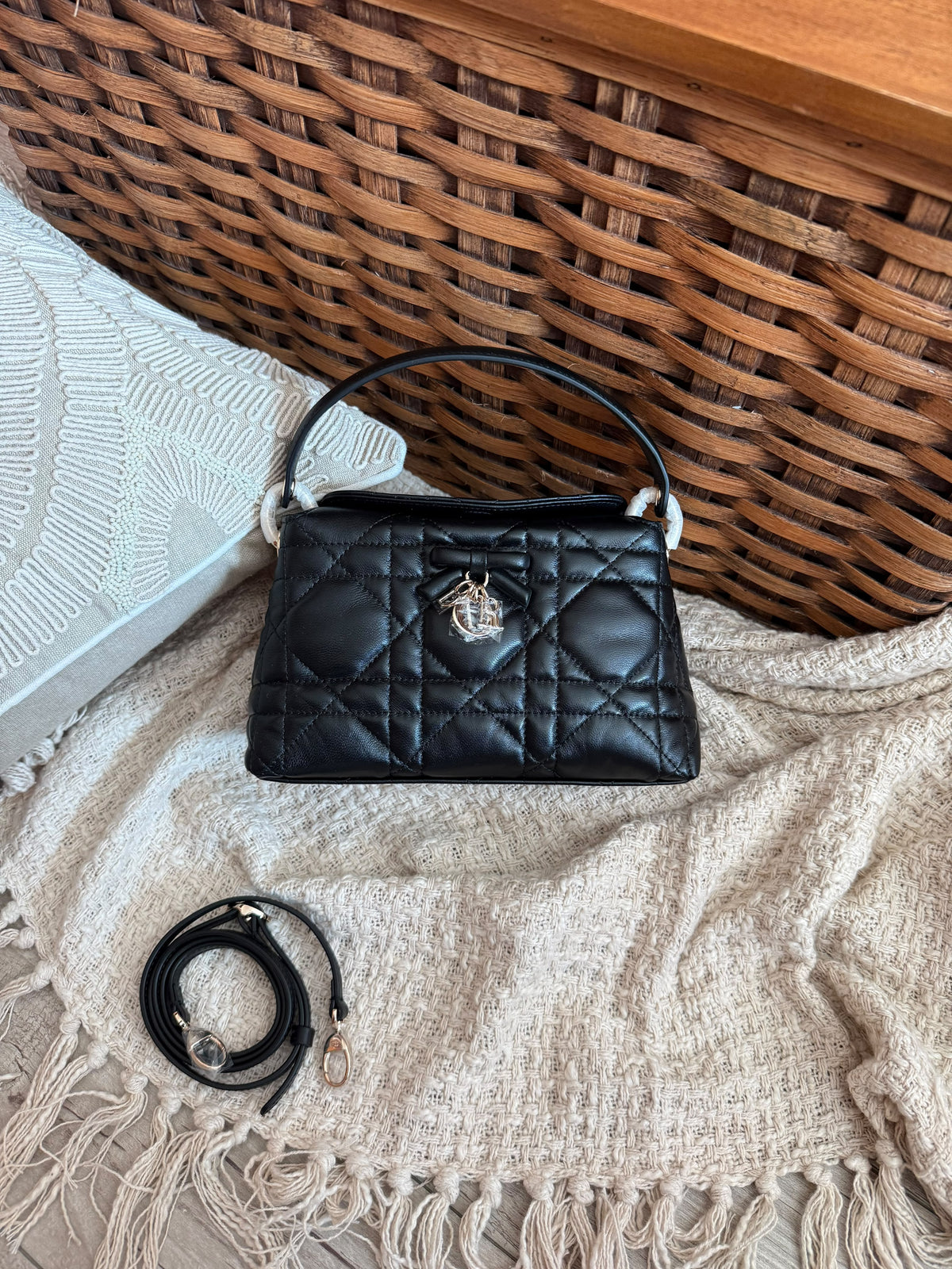 Christian Dior Quilted Top Handle Bag