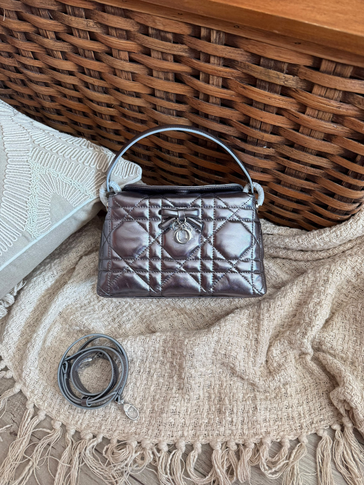 Christian Dior Quilted Top Handle Bag