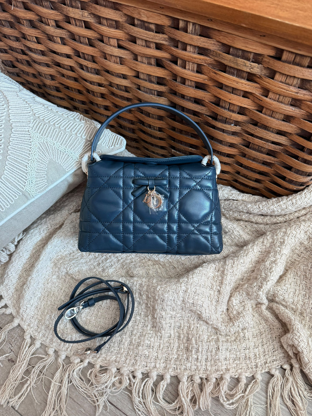 Christian Dior Quilted Top Handle Bag