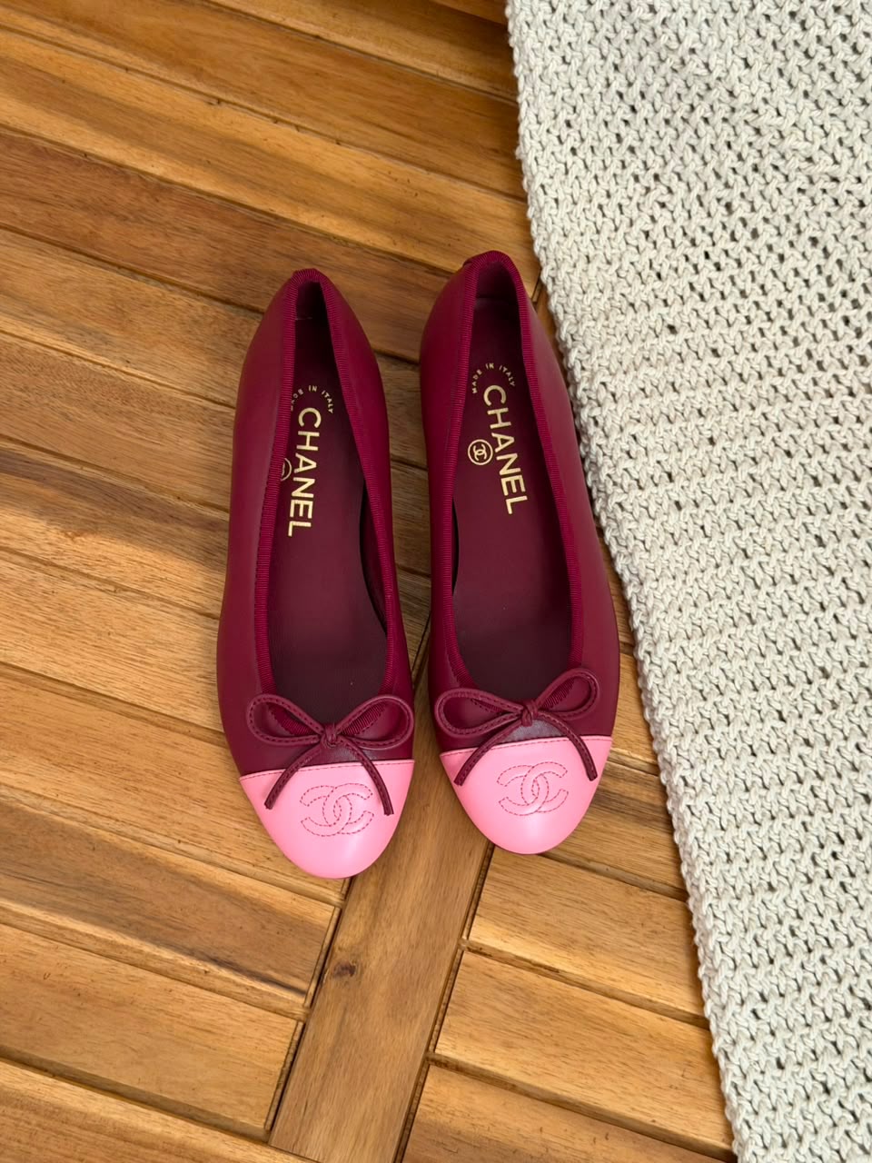 Chanel Patent Calfskin Cap-Toe Ballerinas