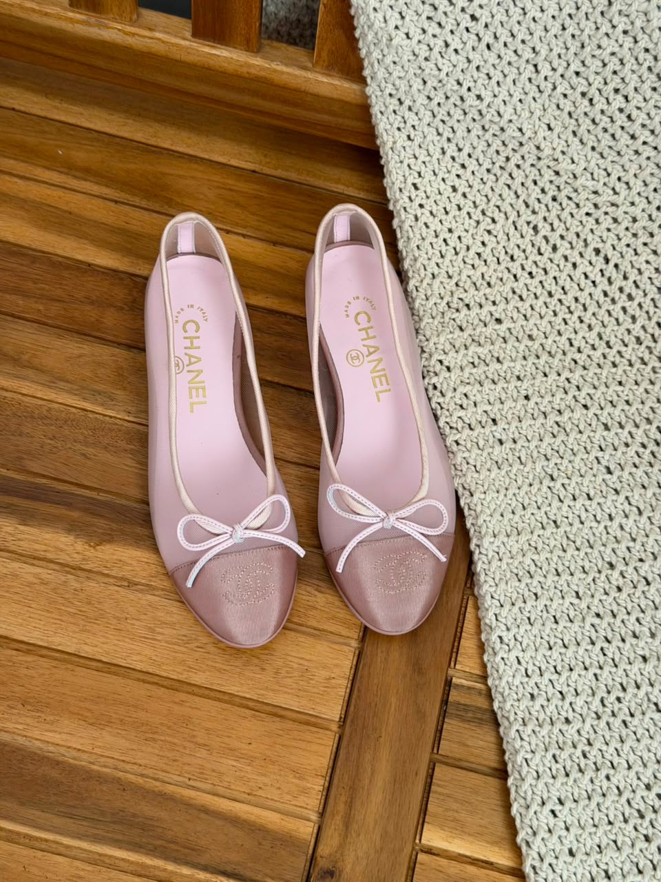 Chanel Patent Calfskin Cap-Toe Ballerinas
