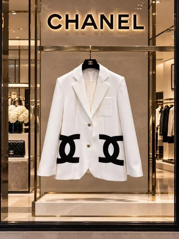 Chanel Oversized Graphic CC Logo Blazer