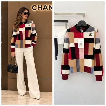 Chanel Patchwork Knit Cardigan