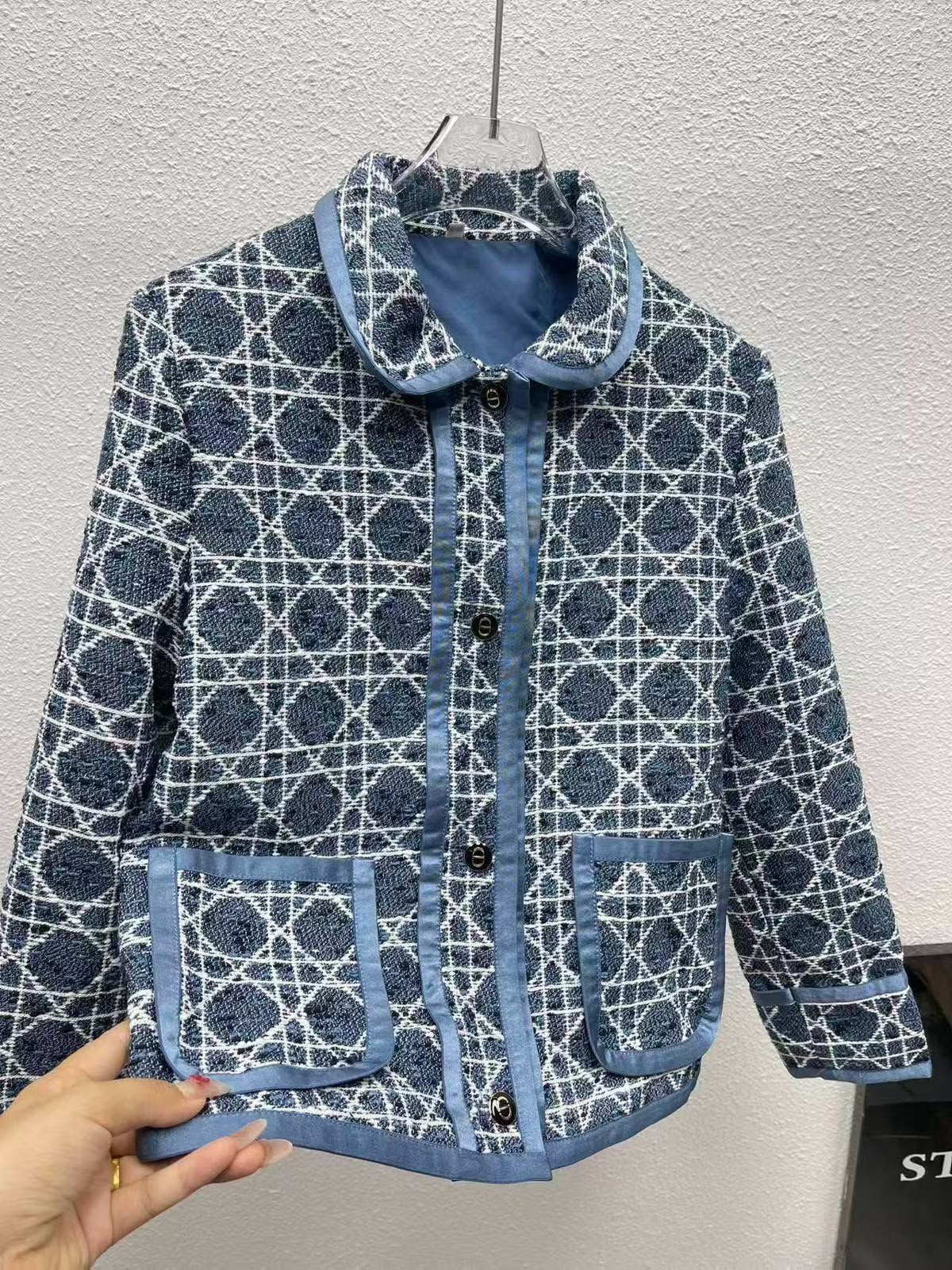 Dior Cannage Denim Jacket and Skirt Set
