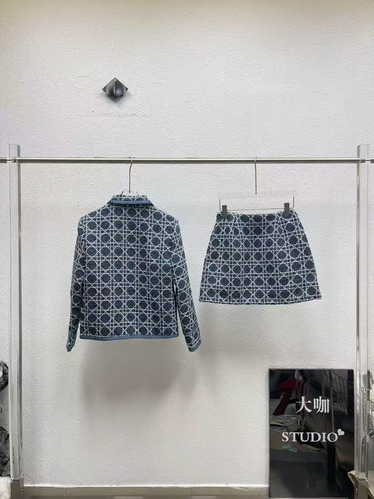Dior Cannage Denim Jacket and Skirt Set