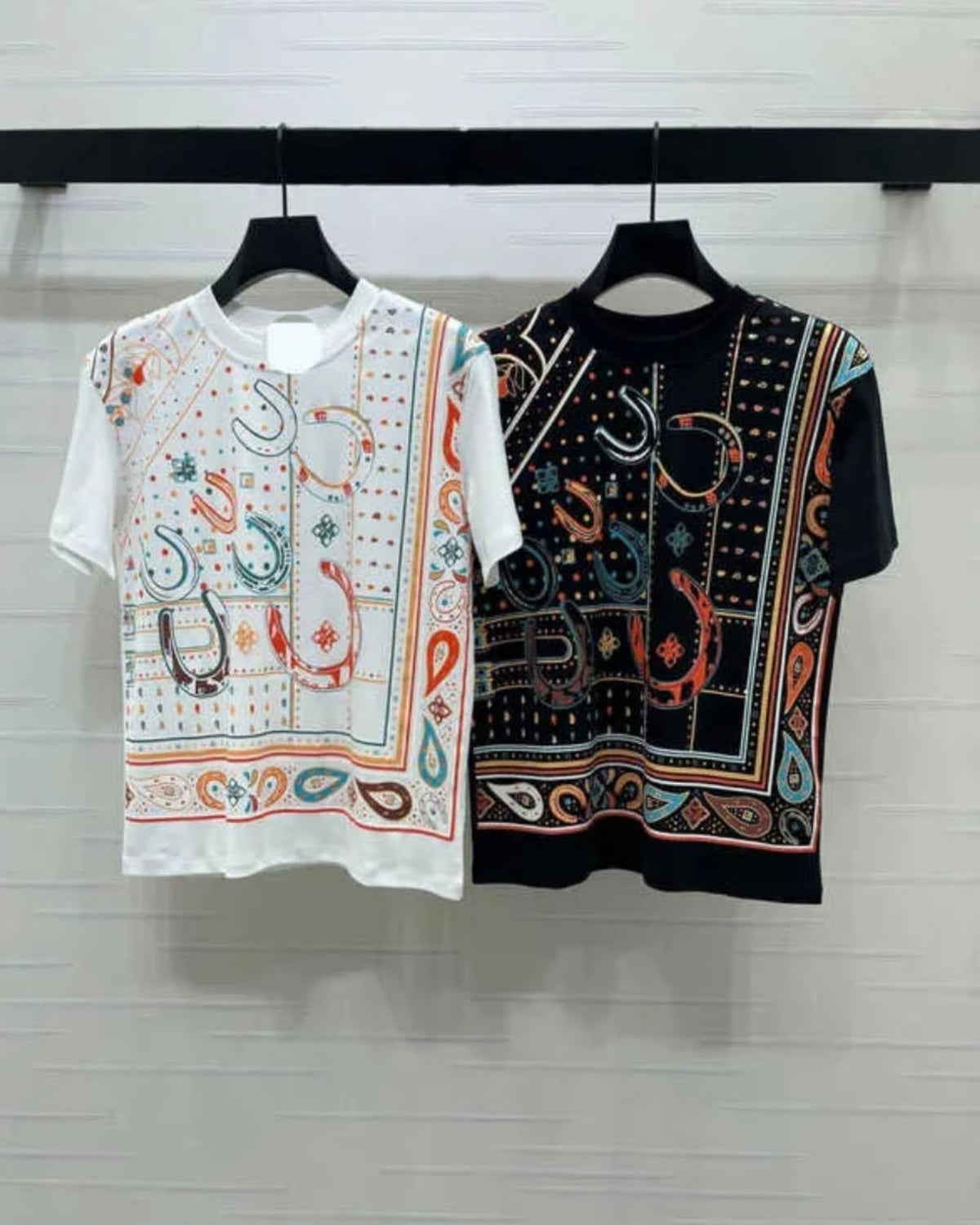 Hermès Printed Silk-Front Knit T-shirt