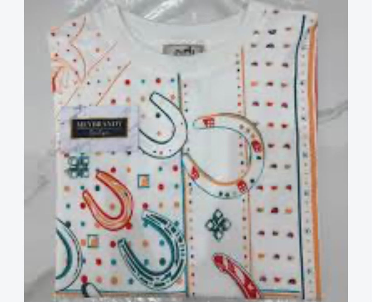 Hermès Printed Silk-Front Knit T-shirt