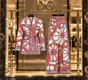 Dolce & Gabbana Carretto-Print Silk Twill Set