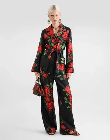 Dolce & Gabbana Carretto-Print Silk Twill Set