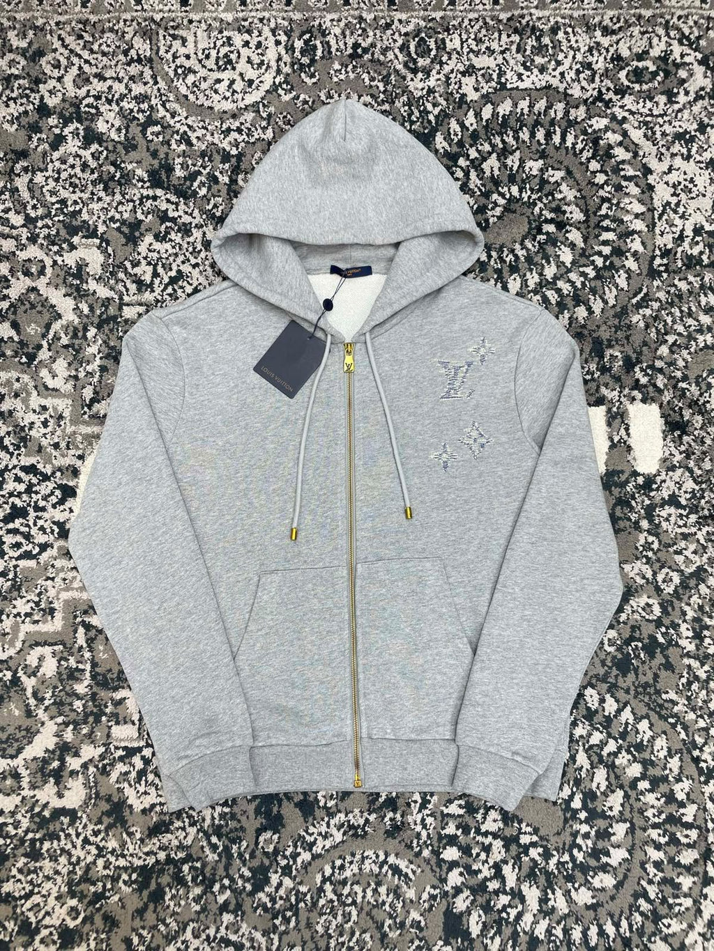 Louis Vuitton Monogram Embroidered Zip-Up Hoodie