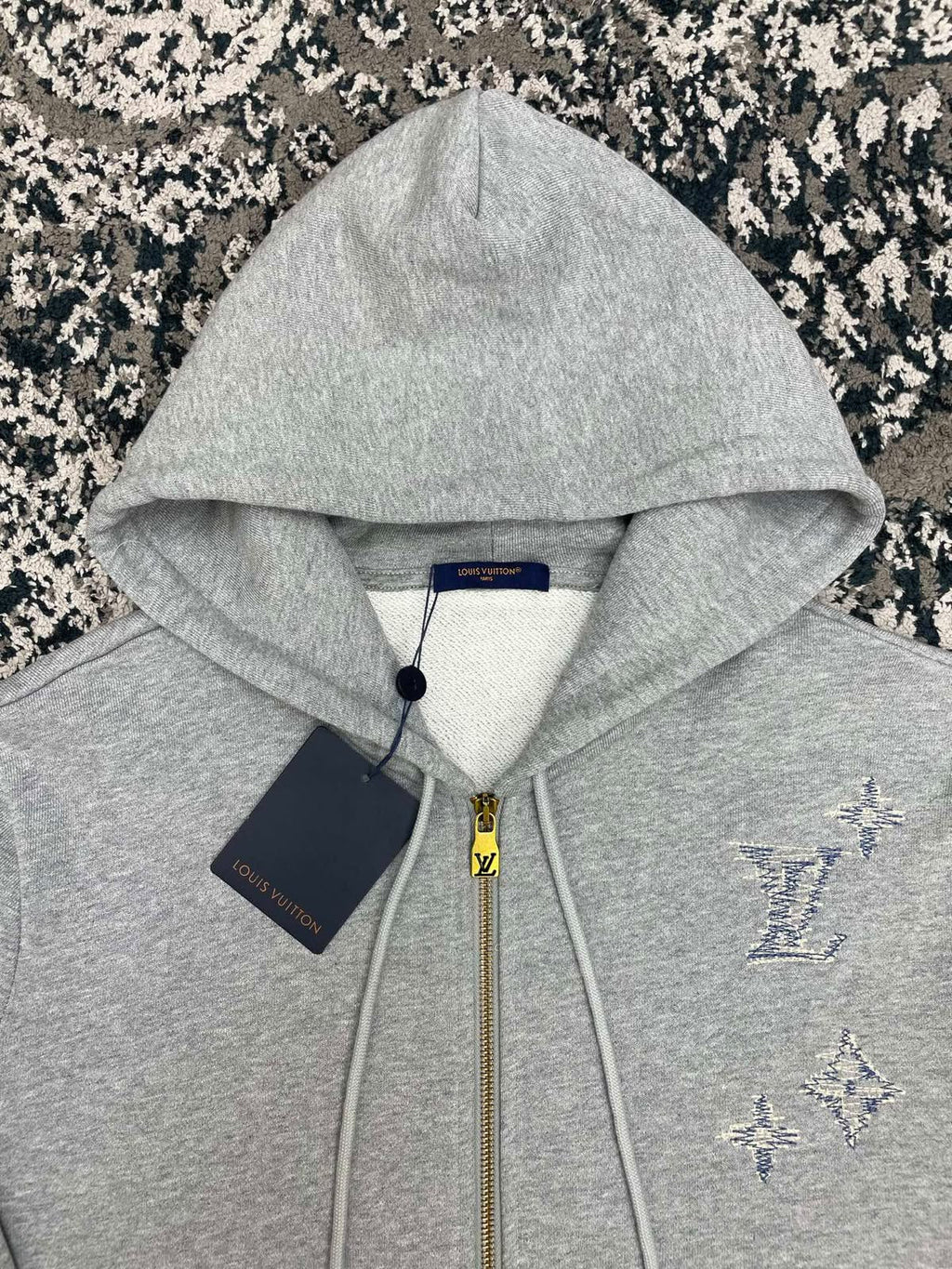 Louis Vuitton Monogram Embroidered Zip-Up Hoodie