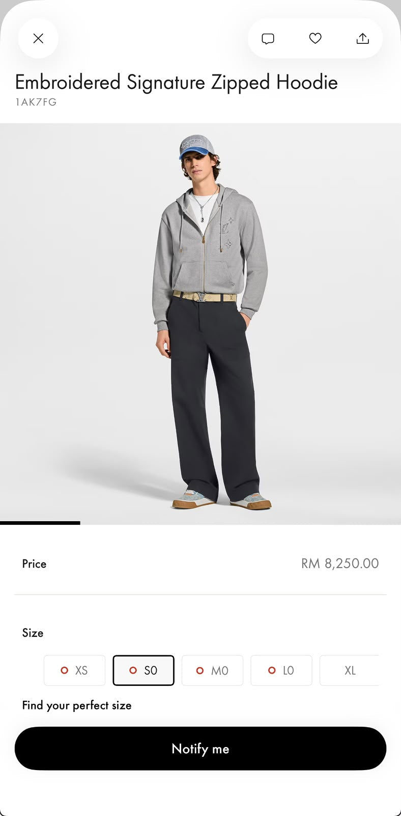 Louis Vuitton Monogram Embroidered Zip-Up Hoodie