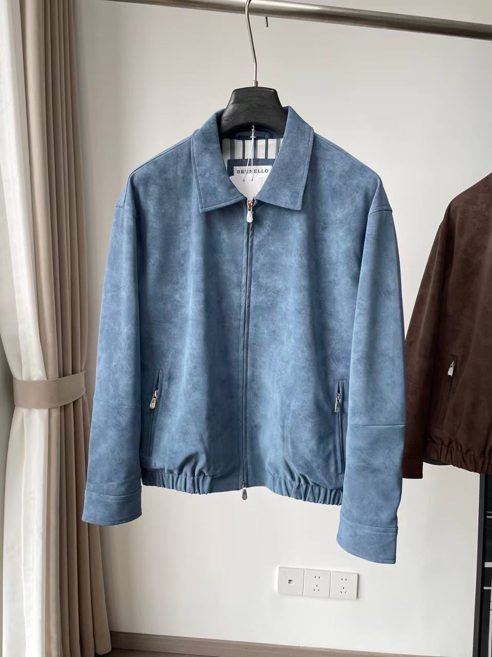Brunello Cucinelli Suede Zip-Up Jacket