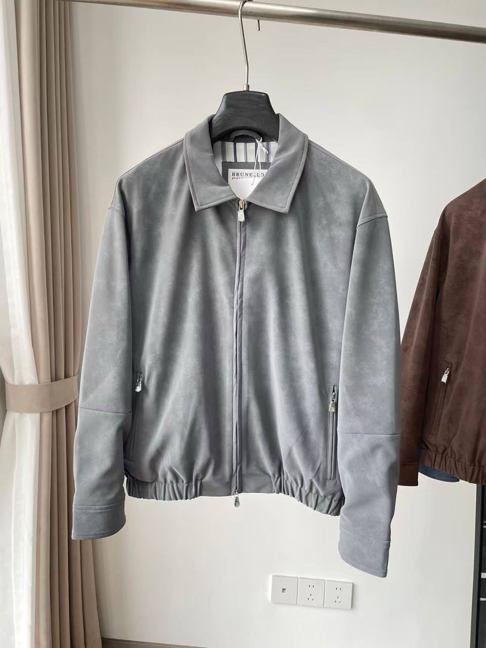 Brunello Cucinelli Suede Zip-Up Jacket