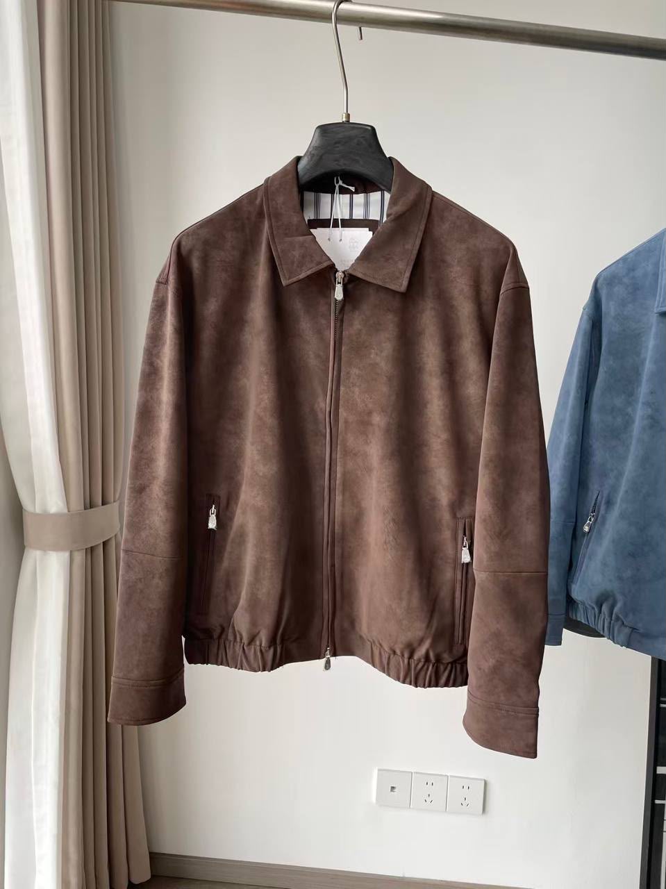 Brunello Cucinelli Suede Zip-Up Jacket