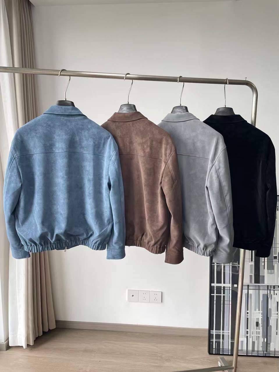 Brunello Cucinelli Suede Zip-Up Jacket