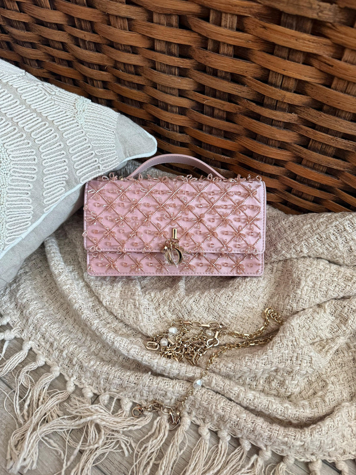 Dior Vanity Long Top Handle Bag with Charm