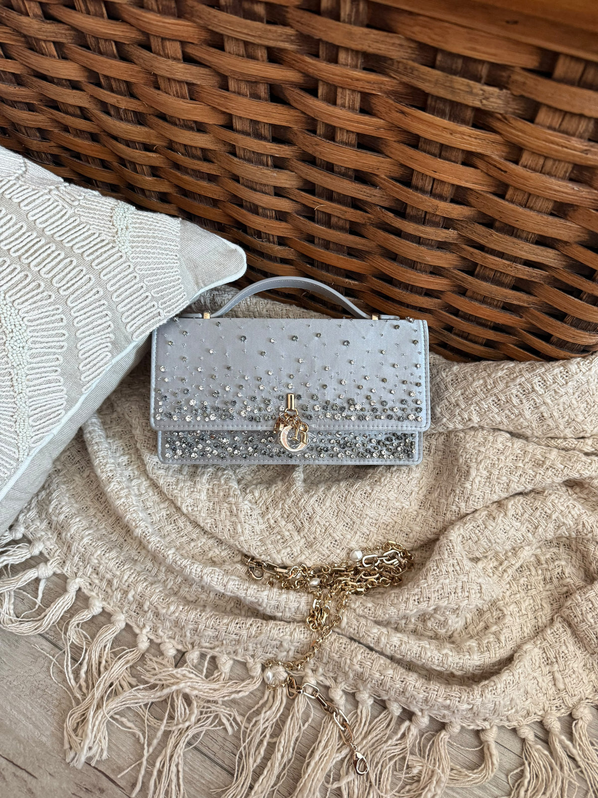 Dior Vanity Long Top Handle Bag with Charm