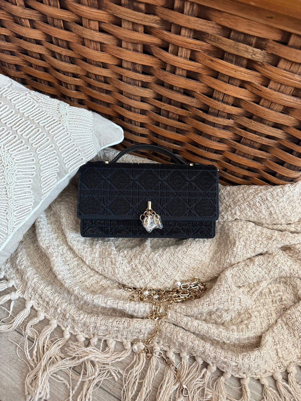 Dior Vanity Long Top Handle Bag with Charm