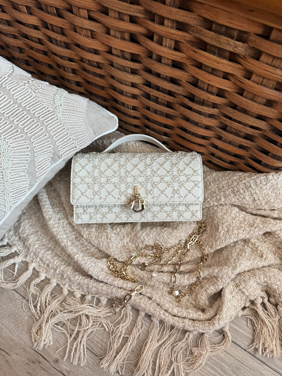 Dior Vanity Long Top Handle Bag with Charm