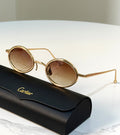 Cartier Round/Oval Gold Metal Frame Sunglasses